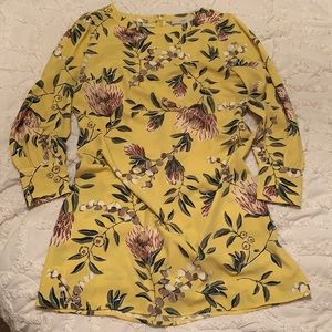 LOFT Long Sleeve Floral Shift Dress